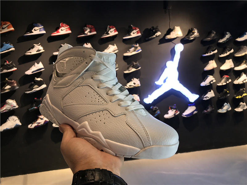 2017 Jordan 7 Pure Money All White Shoes